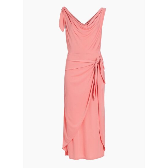 Cinq à Sept Odin Jersey Draped Midi-Dress in Pink  Size 6 - Picture 5 of 12